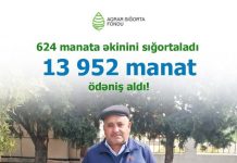 624 manata əkinini sığortaladı və 13 952 manat ödəniş aldı