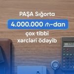 PAŞA Sığorta ilk 6 ayda könüllü tibbi sığorta üzrə 4,1 milyon manatdan çox ödəniş edib