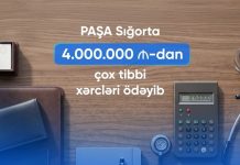 PAŞA Sığorta ilk 6 ayda könüllü tibbi sığorta üzrə 4,1 milyon manatdan çox ödəniş edib